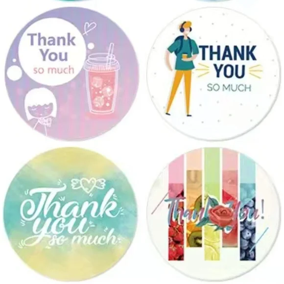 500 Summer Fun Thank You Stickers 1 inch , Roll, Round PRICE IS FIRM - Picture 3 of 3